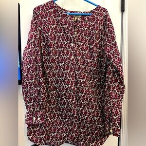 Duluth Trading Co Women's Floral Tunic - Red and White